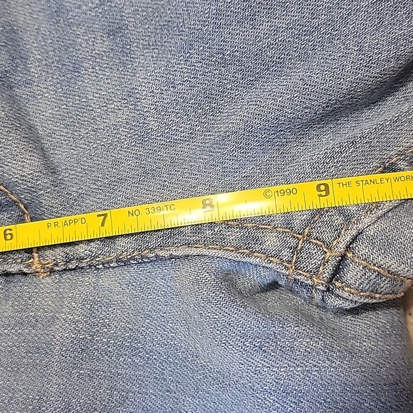 Almost Famous Distressed Mid Rise Denim Jeans With Roll Cuff SIZE 9 - Picture 8 of 10